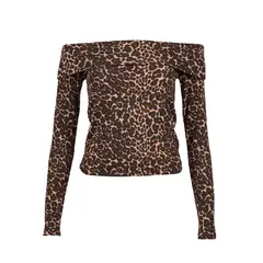 REDWOOD - Polo Rib Off Shoulder Mujer