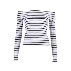 REDWOOD - Polo Rib Off Shoulder Mujer