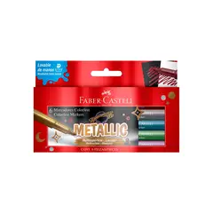 FABER CASTELL - Plumones Colorfest Metálico Empaque 6 Und