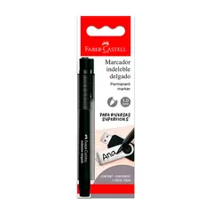 FABER CASTELL - Plumón Indeleble Delgado Color Negro