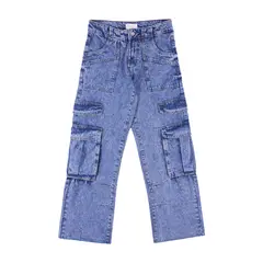 REDWOOD - Jean Wide Leg Cargo Mujer