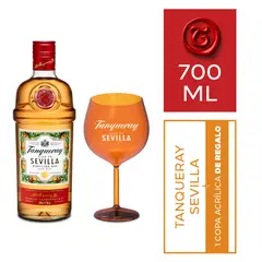 TANQUERAY - Gin Sevilla 700 mL + Copa Naranja