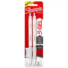 SHARPIE - Lapiceros 0.7mm SGel Negro Blíster 2 Und