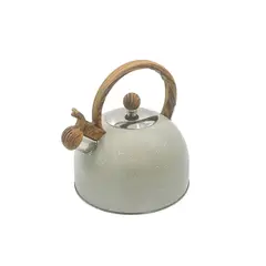 CASA JOVEN - Tetera Acero Inoxidable Look Madera Ecru 3 L