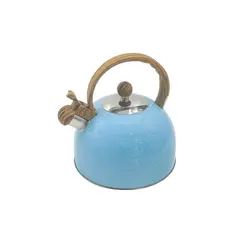 CASA JOVEN - Tetera Acero Inoxidable Look Madera Azul 3 L