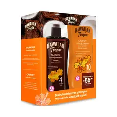 PONDS - Set Hawaiian Tropic Aceite Bronceador SPF4 + Carrot SPF10