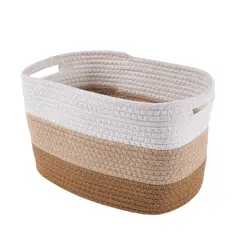 CASA JOVEN - Cesto Tejido Rectangular Tricolor