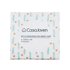 CASA JOVEN - SET X 6 POSAVASOS COL AMOR Y CAFE