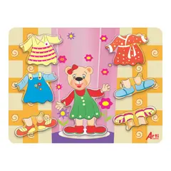 ARTI CREATIVO - Juego Educativo Vistiendo A La Osita 8 Piezas Madera
