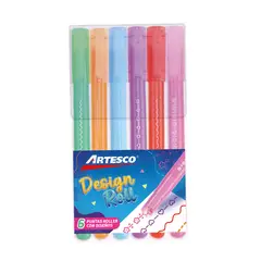 ARTESCO - Plumones Puntas Roller Con Diseño Estuche 6 Und