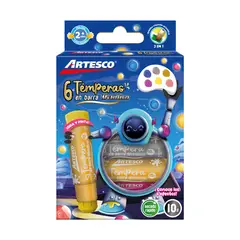 ARTESCO - Témperas En Barra Metálico Empaque 6 Und