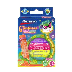 ARTESCO - Témperas En Barra Neón Empaque 6 Und