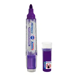 ARTESCO - Plumón Para Pizarra Recargable Violeta Acrimax R123 + Cartucho Repuesto