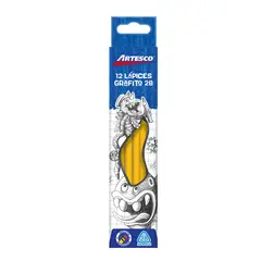 ARTESCO - Lápiz Triangular 2B Amarillo Con Borrador