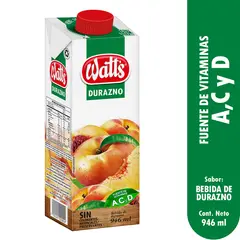 WATTS - Bebida Durazno Caja 946 mL