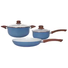 CASA JOVEN - Juego de Ollas Aluminio Cerámica 5 Piezas