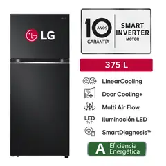 LG - Refrigeradora VT37BPD 375L Door Cooling + Top Freezer Negro