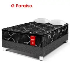 PARAISO - Cama Super Star Negro 2 Plazas Charcoal