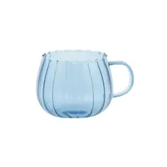 CASA JOVEN - Taza Mug de Vidrio Flor de Loto Azul