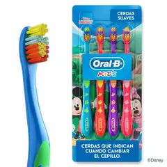 ORAL B - Cepillo Dental Kids Suave Pack 4 Und