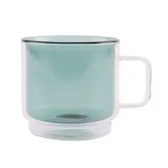 CASA JOVEN - Taza Mug Vidrio Doble Pared Amor Café Menta