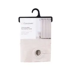 CASA JOVEN - Cortina Baño Tela Waffle Charcoal
