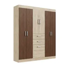 PRECIO UNO - Ropero 6 Puertas 2 Cajones1 Zapatera Fendy Amendoa PU