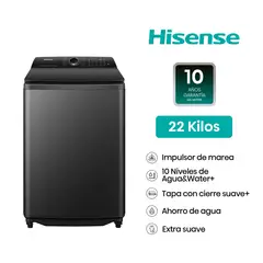 HISENSE - LAVADORA CARGA SUPERIOR INOX 22KG