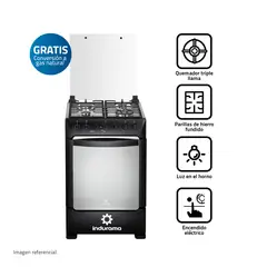 INDURAMA - COCINA 24 4H ENC ELEC TRIPLE LLAMA NEGRA