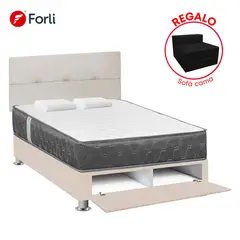 FORLI - Dormitorio Sabanera Beige Acqua 2 Plazas + Sofá Cama