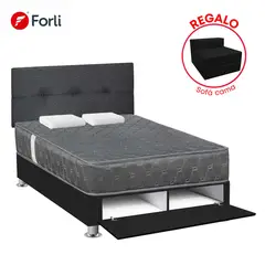FORLI - Dormitorio Sabanera Acqua Gris 2 Plazas + Sofá Cama