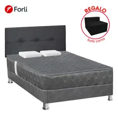 FORLI - Dormitorio Acqua Gris 2 Plazas + Sofá Cama