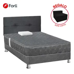 FORLI - Dormitorio Acqua Gris 1.5 Plazas + Sofá Cama