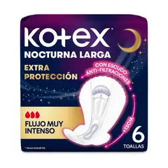 KOTEX - Toalla Higiénica Nocturna Larga Empaque 6 Und
