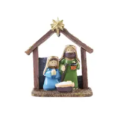 CASA JOVEN - Nacimiento 3 Personajes con Casa Madera