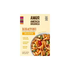 AMERICA ORGANICA - Pasta Rigatoni Sin Gluten Caja 227 g