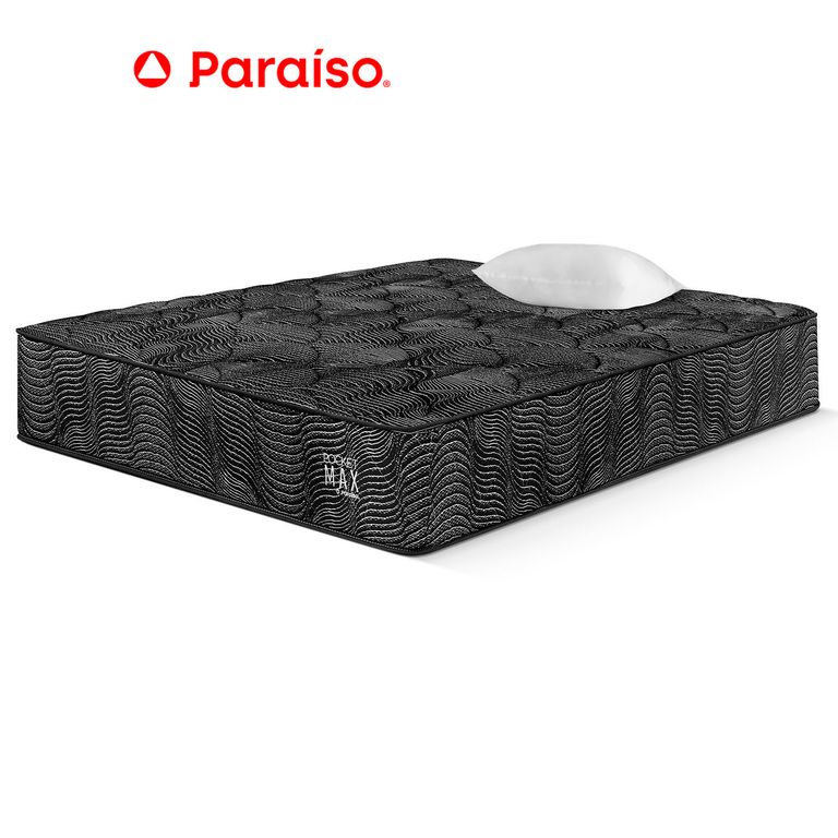 Colchon Pocket Max Black 1.5 Plazas +1 Almohada + 1 Protecto
