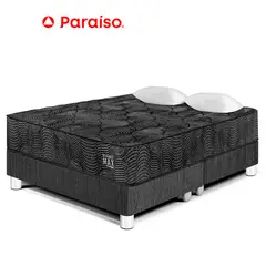 PARAISO - Cama Pocket Max Black King + 2 Almohadas + 1 Protector
