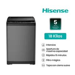HISENSE - LAVADORA CARGA SUPERIOR INOX 18KG