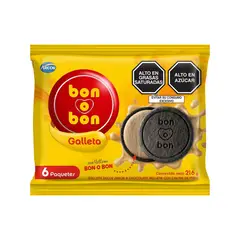 ARCOR - Galleta Bon o Bon Chocolate Rellena Maní Empaque 216 g