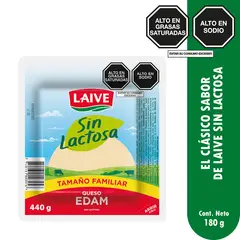 LAIVE - Queso Edam Sin Lactosa en Tajadas Empaque 440 g
