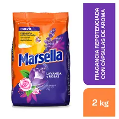 MARSELLA - Detergente en Polvo Lavanda y Rosas Bolsa 2 Kg