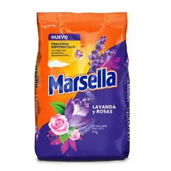 MARSELLA - Detergente en Polvo Lavanda y Rosas Bolsa 4 Kg