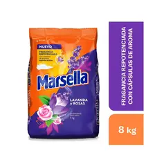 MARSELLA - Detergente en Polvo Lavanda y Rosas Bolsa 8 Kg