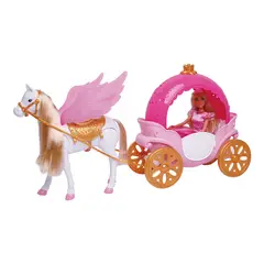 KIDS N PLAY - Pegazo Carruaje Muñeca Rosado