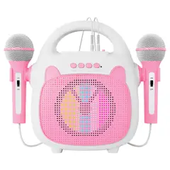 PROLINK - Kids Karaoke Speaker Rosado 2 Micrófonos