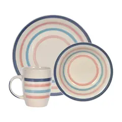 PRECIO UNO - Set Vajilla Pintado a Mano Katherine 12 Piezas