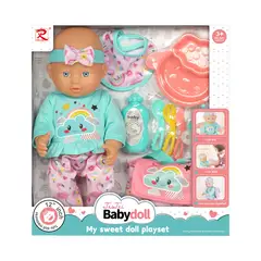 RONG LONG - Muñeca 30 cm con Accesorios de Comer