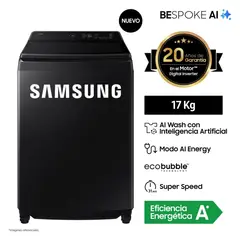 SAMSUNG - Lavadora AI Wash EcoBubble™ 17kg Negra WA80F17S8BPE