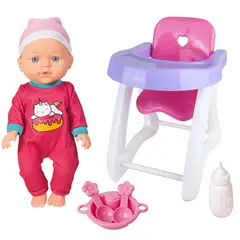 LOKO TOYS - Muñeca 28 cm con Silla de Comer